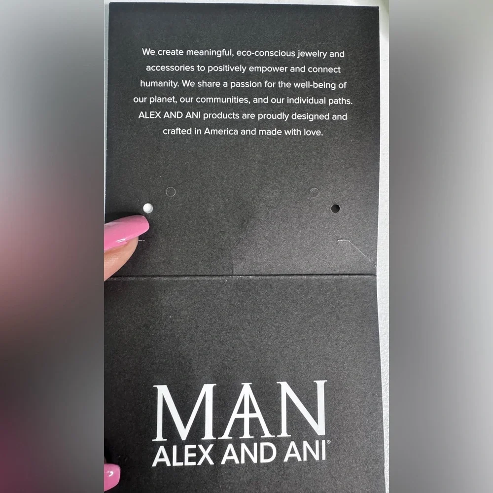 Alex and Ani Men's Black Cord Bracelet with Silver Charm